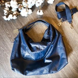 Furla | navy Italian leather luxury hobo bag blue